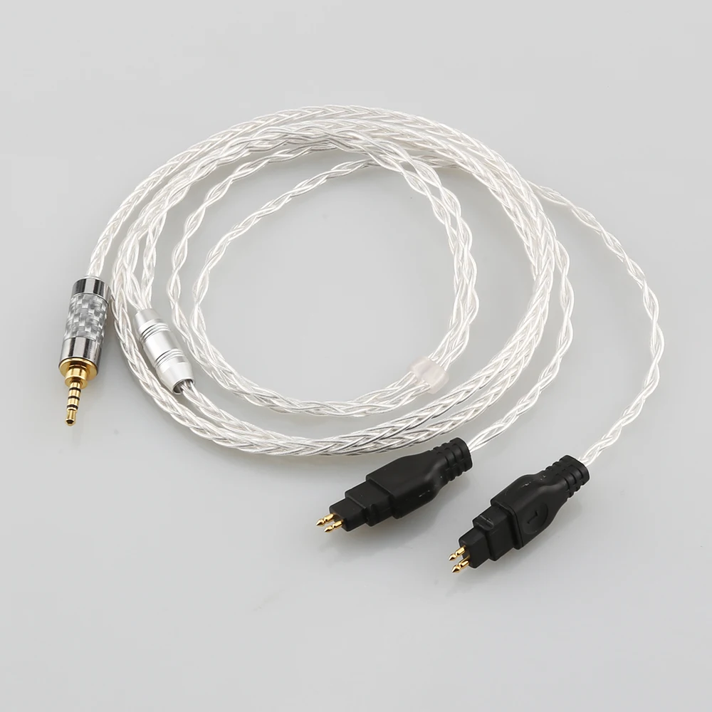 Nowy 3.5mm 2.5mm XLR 4.4mm 8 rdzeń posrebrzane kabel do słuchawek OCC dla Sennheiser HD580 HD600 HD650 HDxxx HD660S HD58x HD6xx