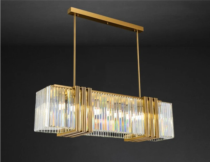 American crystal chandelier luxury dining room light Kitchen Island table lamp dining room lamp long chandelier