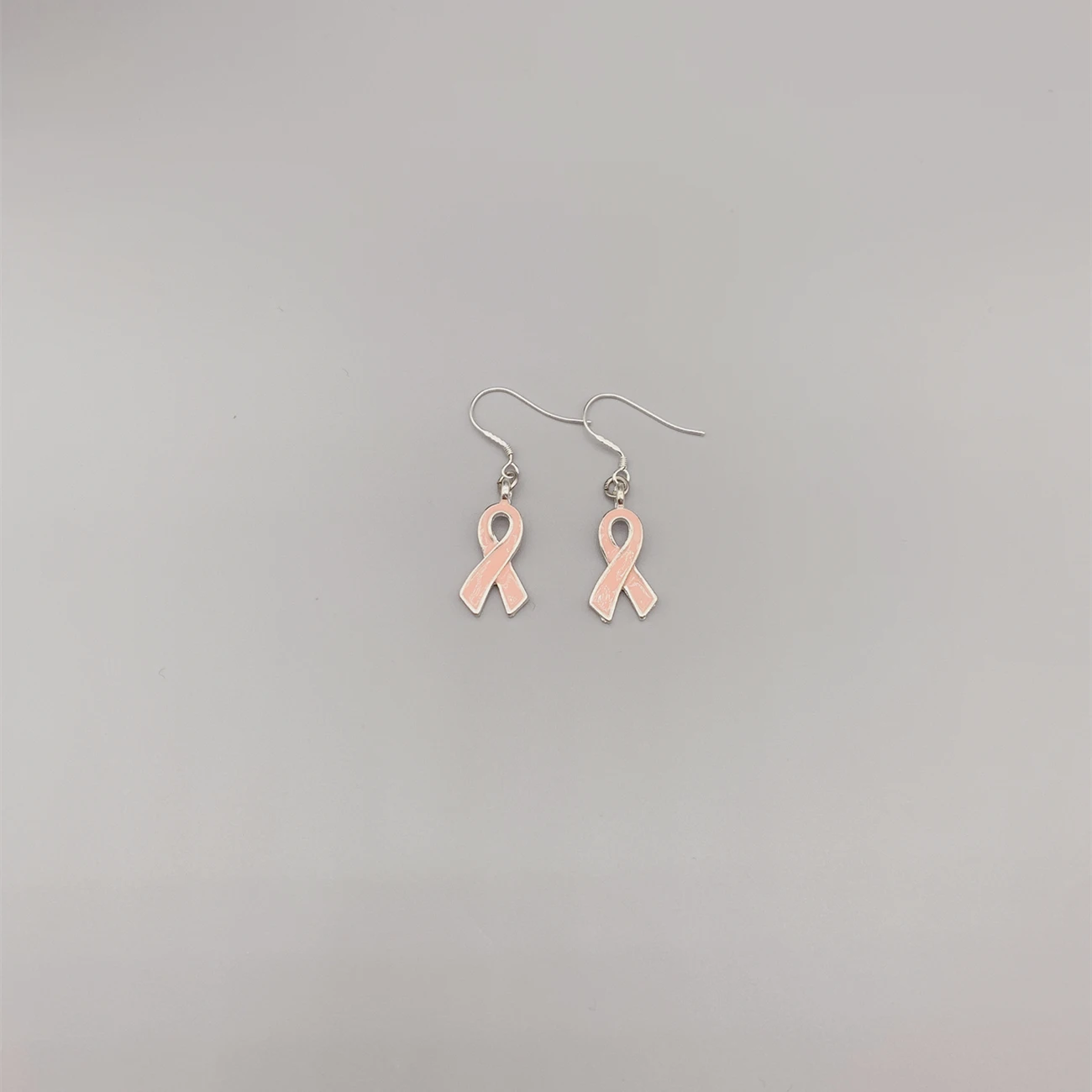 FoLisaUnique Enamel Pink Ribbon Hook Earring For Women Gift Cute Dangle Earring For Charity Fundraiser