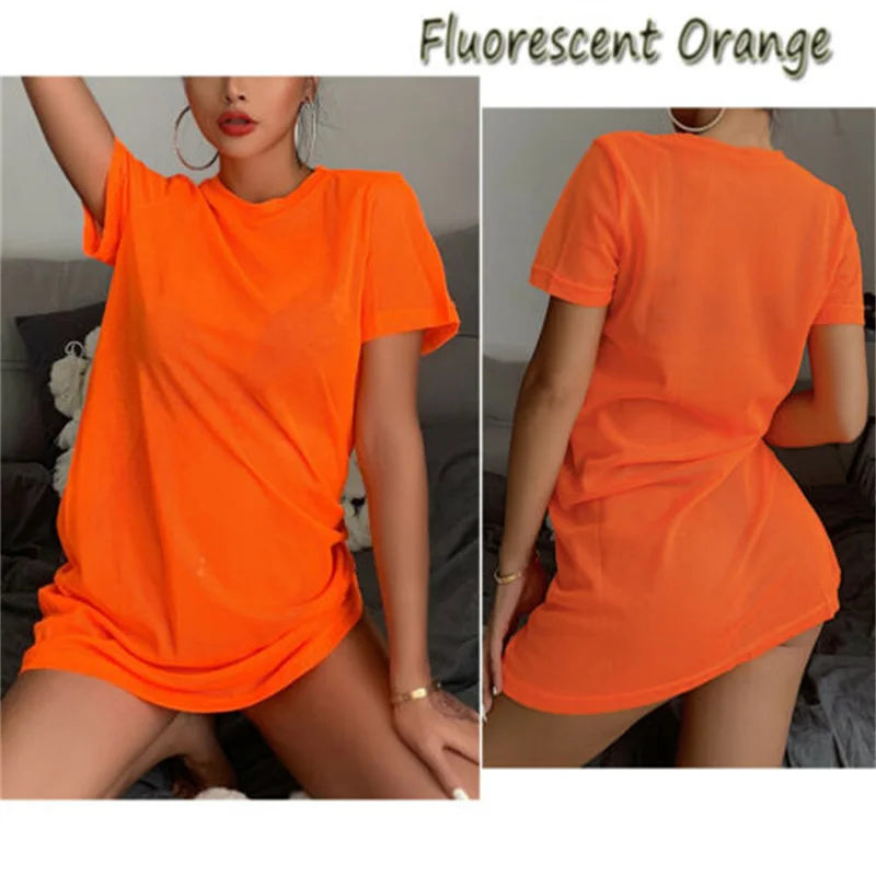 Vestido de playa de malla transparente para mujer, traje de baño transparente, camiseta de manga corta, Tops de verano