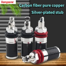 4-piece hifi red copper plated silver wiring short column hifi audio speaker cable banana plug socket wiring board