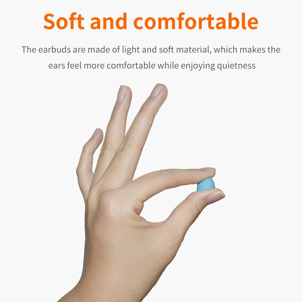 Tapones para los oídos de espuma suave y cómoda, Tapones Cónicos de viaje para dormir, reducción de ruido, aislamiento acústico, protección para los oídos, 10 pares