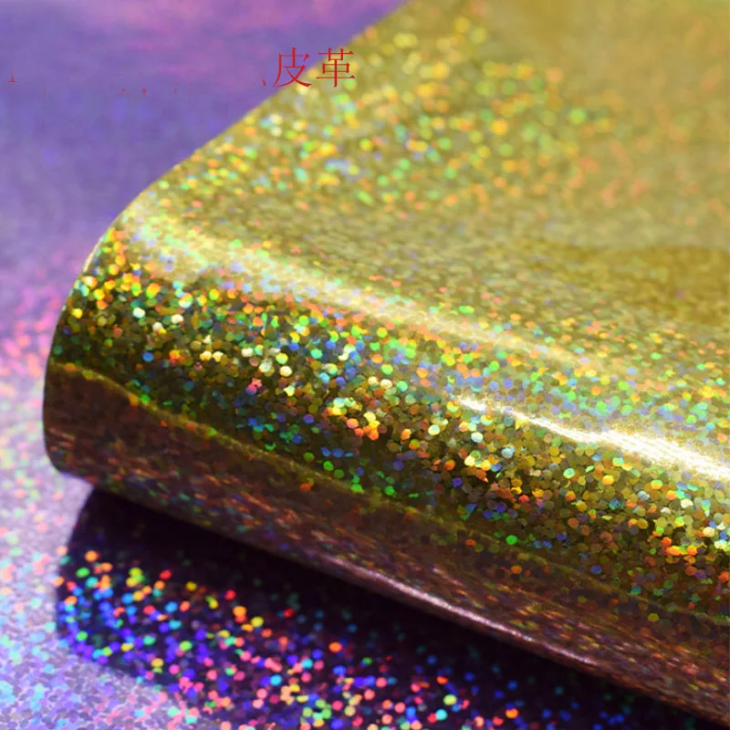 

Hot Trends Hard Mirror Surface Pu Laser Glitter Powder Synthetic Leather Materials