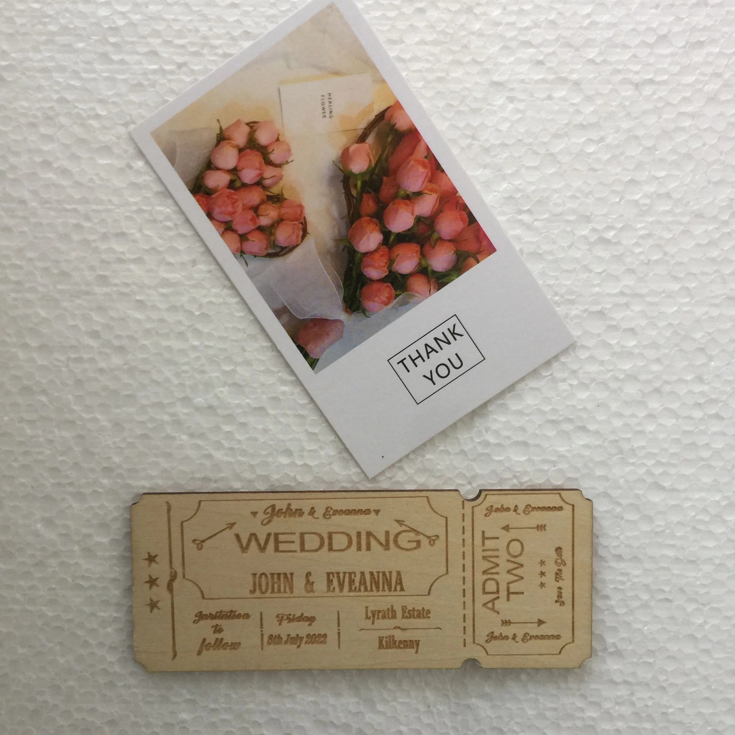 Personalise Wedding ticket save the date, laser cut tags wooden Favors, wedding favors，party favors gifts