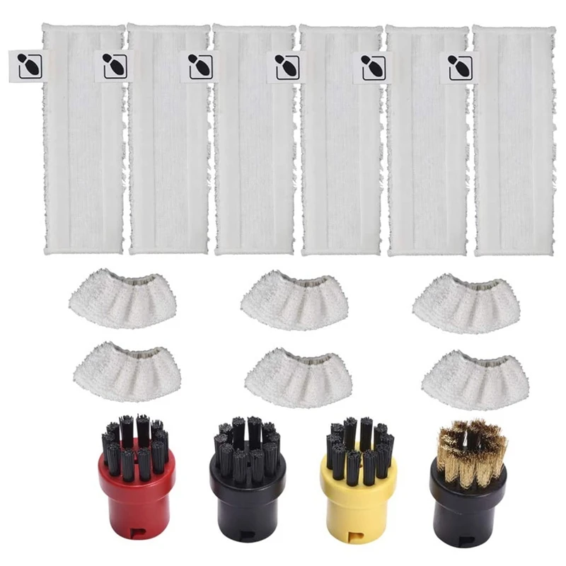 Ensemble de chiffons de sol en Microfibre, ensemble de couvertures en Microfibre, brosses rondes de couleur pour nettoyeur à vapeur Karcher EasyFix SC2 SC 3 SC4 SC5