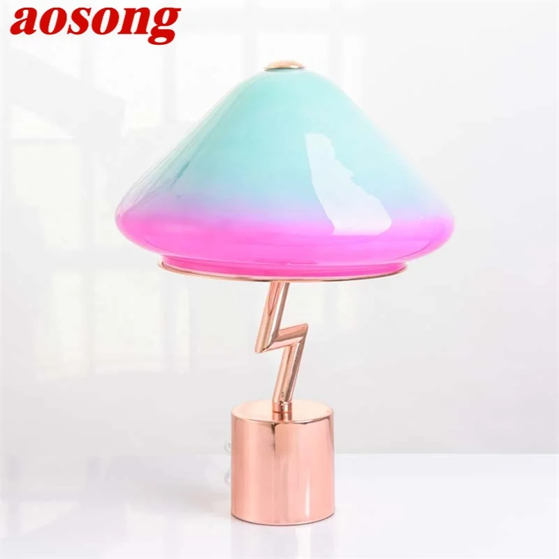 AOSONG Modern Lamp Table Romantic Design E27 Colorful Creative Desk Light Home LED Decorative For Foyer Living Room Bedroom