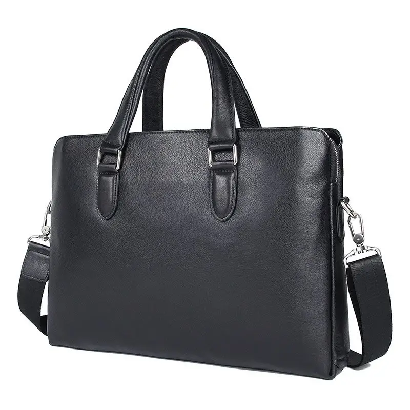 Nesitu-maletín de cuero genuino para portátil de 14 "para hombre, bolsas de mensajero de negocios, cartera A4 M7410, color negro, Chocolate y azul, nuevo