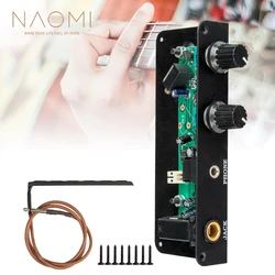 NAOMI Travel Guitar Pickup Active Mute Guitar Pickup Silent Guitar EQ Equalizer W/ Tone Volume Control Knob For 34-38in Guitar