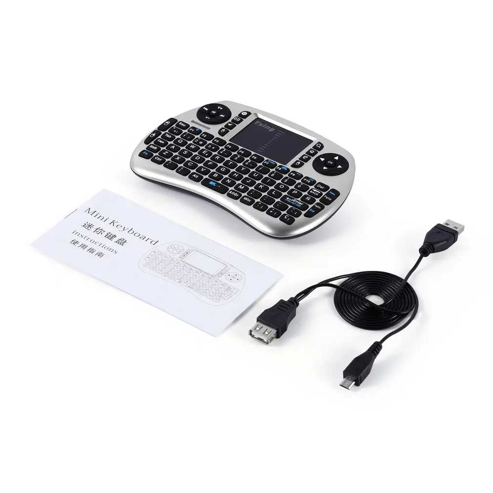 Teclado inalámbrico de mano portátil, Touchpad Multi-media para TV Box, TV, PC Stick, portátil para Raspberry PI PS3, francés y español