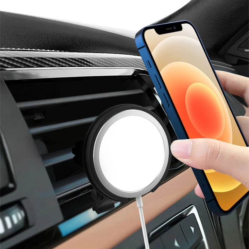 Car Mount Holder For Magsafe Wireless Charger Universal Ajustable Air Vent Mobile Phone Magnetic Wireless Charging Base Stand