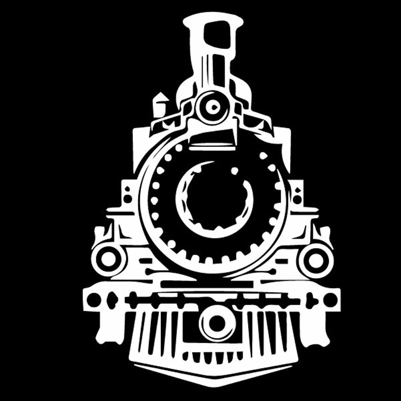 YJZT 11.4CM*16.5CM Delicate Steam Train Locomotive Exquisite Vinly Decal Cool Decor Car Sticker Black/Silver C27-0905