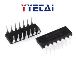 TAI 10PCS Inline SN74HC14N 74HC14 DIP-14 Six Schmitt trigger non-gate chip Brand new original