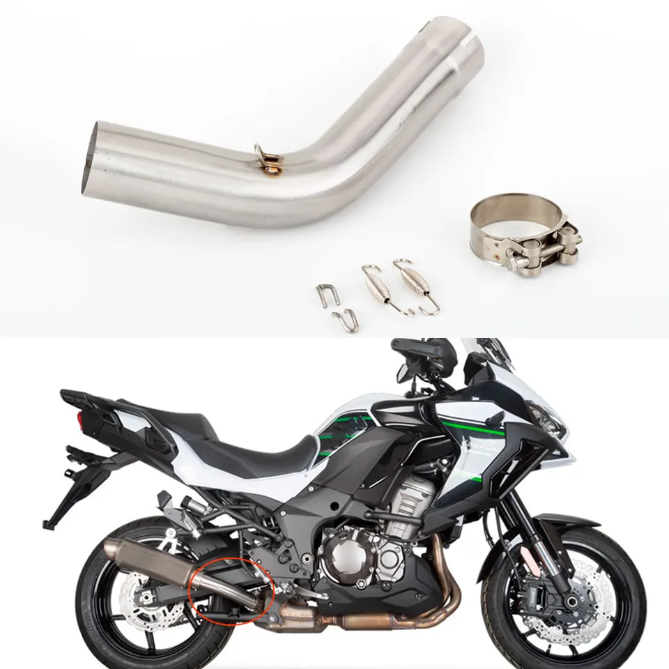 

For Kawasaki Versys 1000 exhaust KLZ1000 muffler 2019-2020 Middle Link Tube Motorcycle Escape Exhaust Pipe Modified