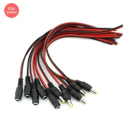 10 Pairs 2.1x5.5mm Male Female Plug 12V DC Power Pigtail Cable Jack For Cctv Camera Connector Tail Extension 12V DC Cords