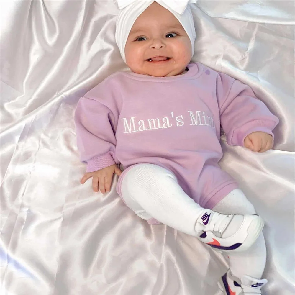 0-24 Months Baby Girls Romper Newborn Infant Clothes Casual Cute Long Sleeve Mama Mini Letter Print Bodysuits Spring Autumn