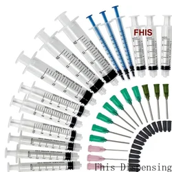 20ml 10ml 5ml 3ml 1ml Syringes with 14G 18G and 20G Blunt Tip Needles and Caps for Refilling and Measuring