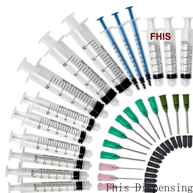Seringas com 14g 18g e 20g Agulhas e Tampas de Ponta sem Corte para Reencher e Medir 20ml 10ml 5ml 3ml 1ml