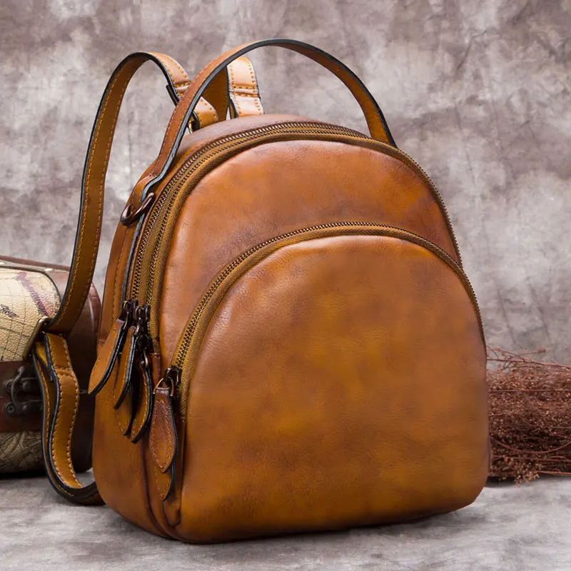 

★Restore ancient ways bag leather handbag hand bag lady backpack female backpack 2021 new han edition head layer cowhide