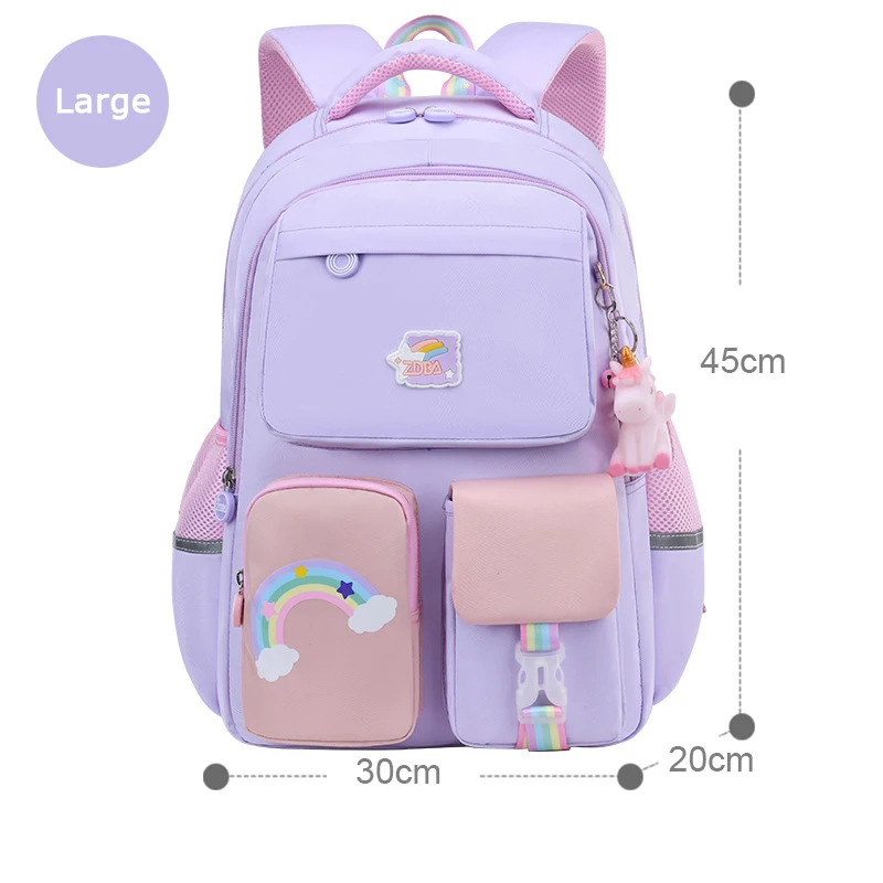 Korean fashion rainbow shoulder strap school bag for teenagers girls Children\'s waterproof backpacks kids schoolbags mochilas