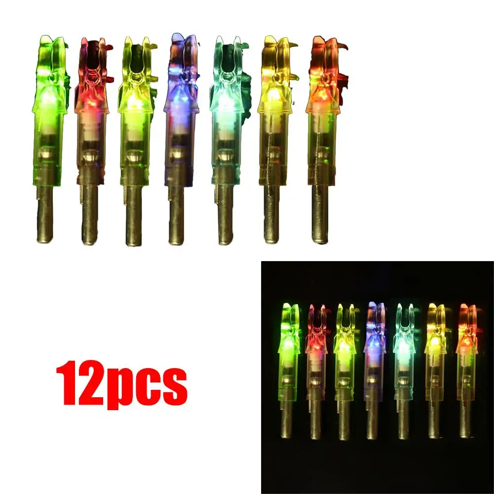 LED Light Nocks cauda para setas de besta, seta automaticamente iluminada, 6,2mm, 12pcs