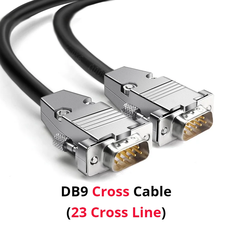 DB9 Cross Cable with Metal Shell Pure Copper Line RS232 9 Pin Serial Connector Wire COM Core Male / Female 23 Cross Line