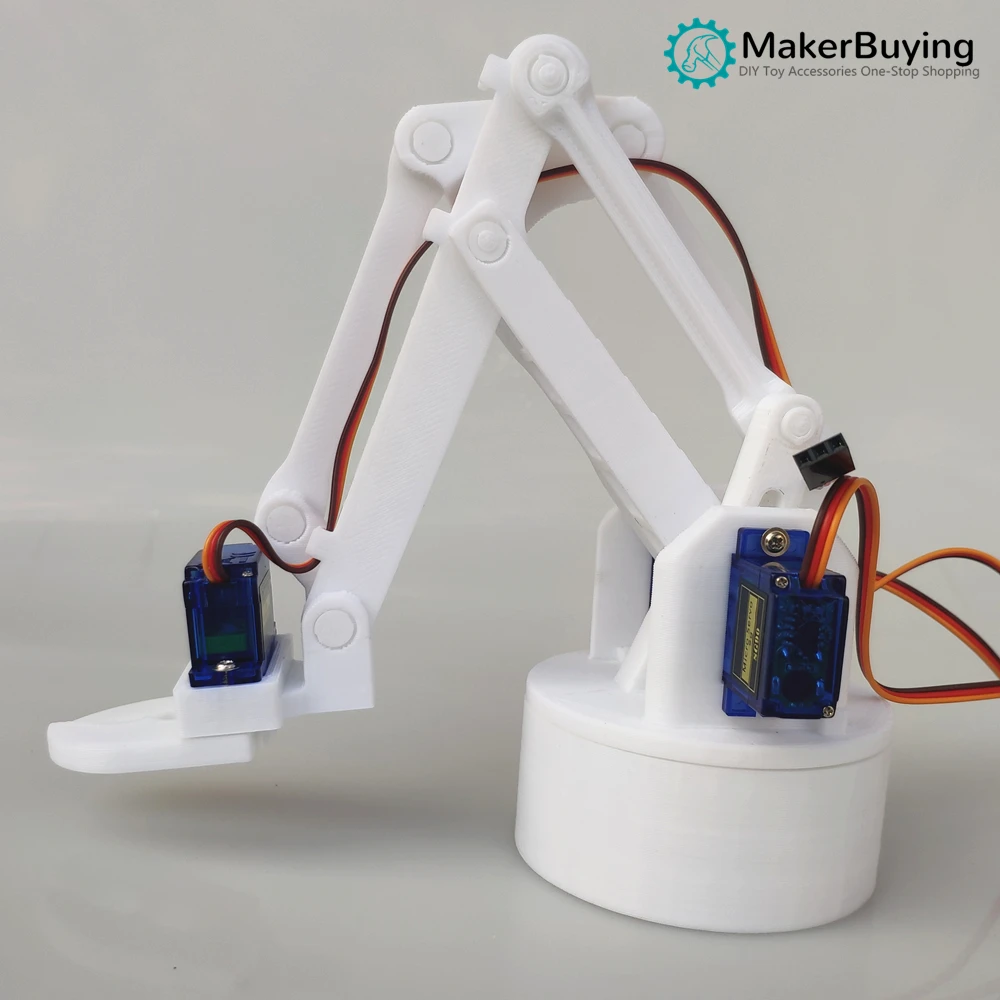 3D printing white four-degree-of-freedom manipulator arm DIY robot assembly 3D printing product SG90