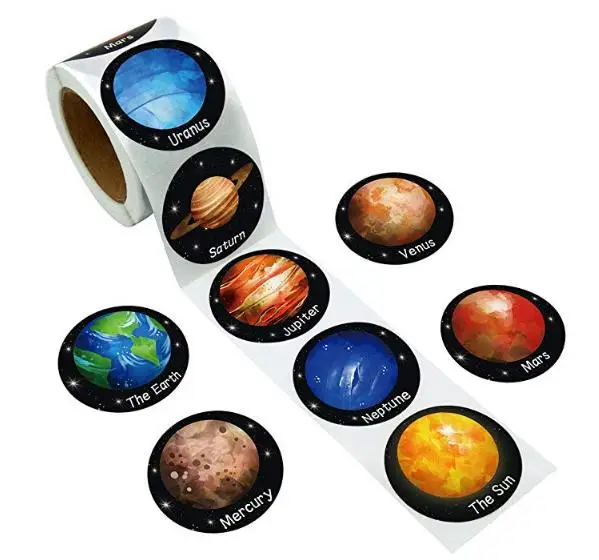 

Solar System Stickers Planet Outer Space Tropical Fish Christmas Holiday Party Favors Student Reward Stickers Smiley Stars Faces