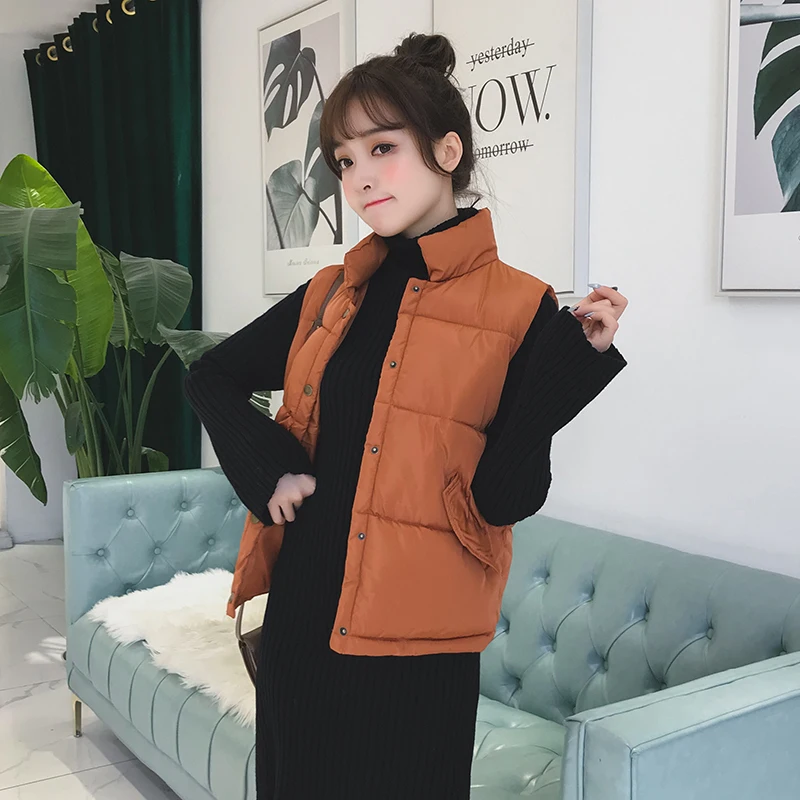 Vest Women Spring Autumn Waistcoat Korean Sleeveless Woman Vest Warm Female Slim Vest Chaleco Mujer 901 YY1496