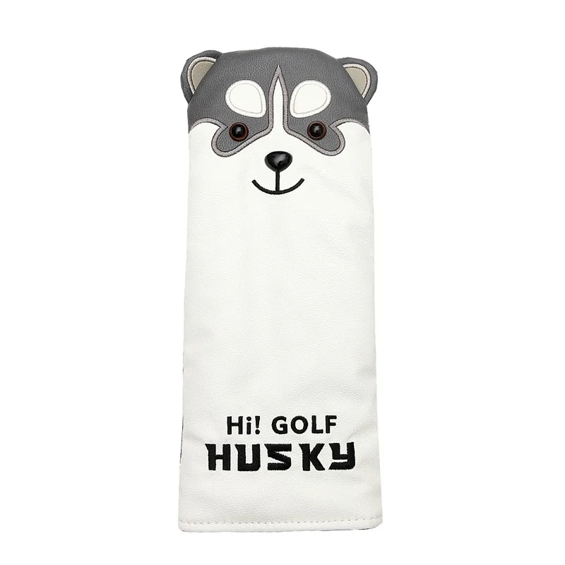 1 pc Husky Golf Driver Head Cover Cartoon Animal #1 #3 #5 #7 Woods PU Leather HeadCover Blade Mallet Putter cover Iron Covers