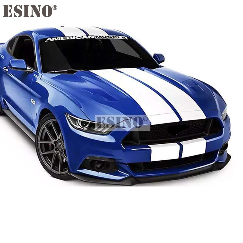 Universal Racing Style Stripes PVC Vinyl Decals Hood Roof Trunk Car Full Body Sticker  Set for Mustang GT350 GT500 Shelby