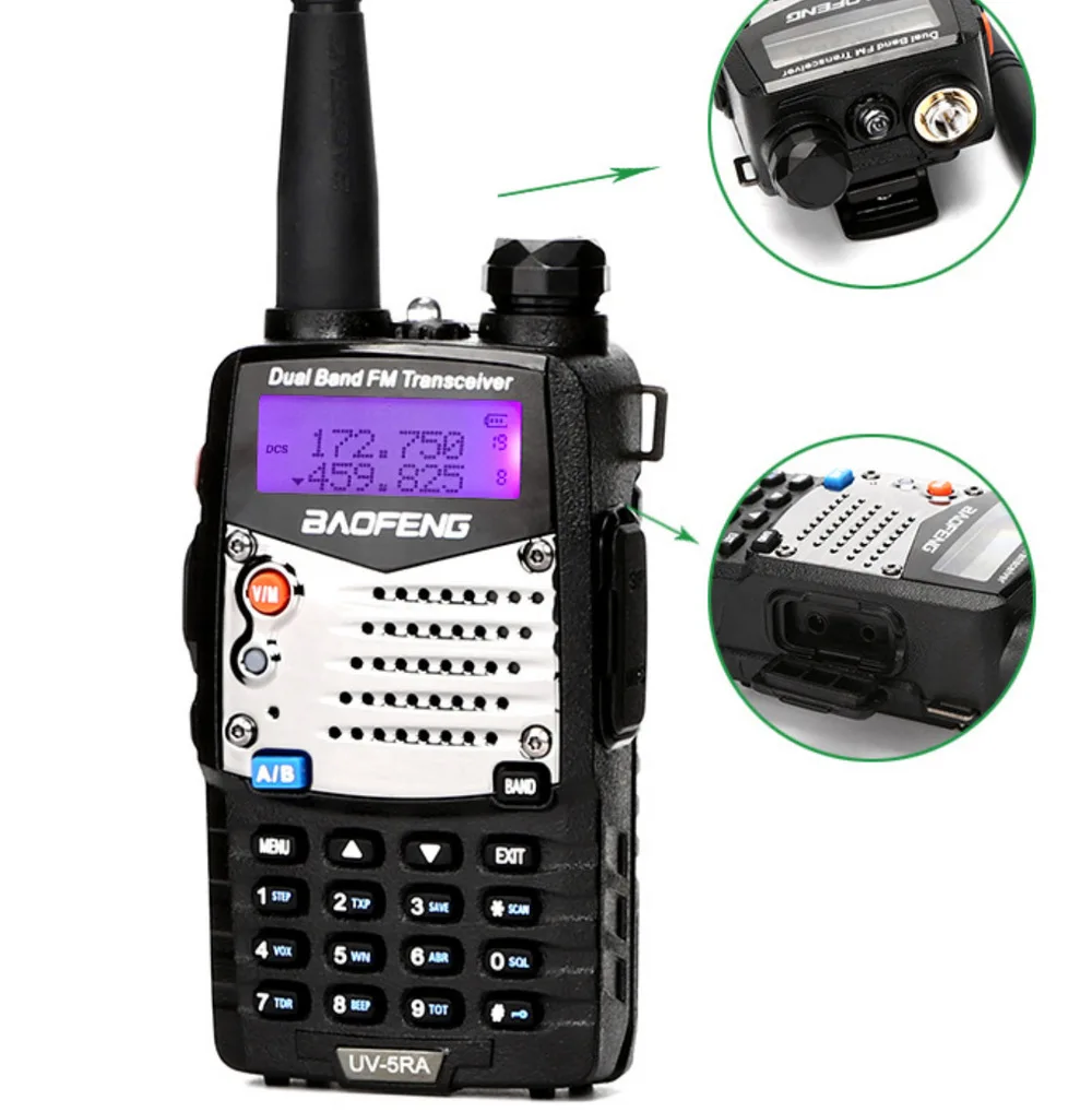 Upgrade Uv-5ra Handheld Wireless Dual-segment Dual-frequency Walkie-talkie Three Anti-outdoor Self-driving Tour FM Caller