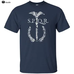 Spqr Roman Gladius Eagle Rome Empire Wreath Sword Legion Gladiator Emblem  Men T Shirt Fashion O-Neck Homme Create T Shirt
