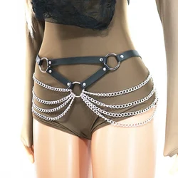 Mode Kette Gürtel Für Frauen Leder Taille Gürtel Körper Bondage Harness Gürtel Gothic Punk Weibliche Taille Kette Zubehör