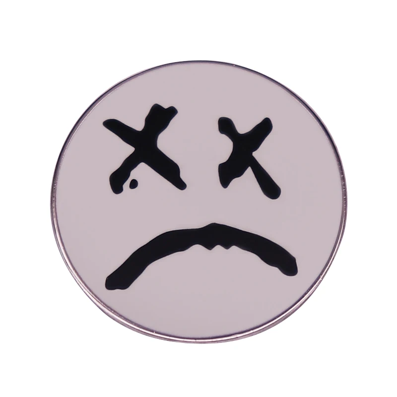 Crying Sad Face Lil Peep Enamel Pin Hip Hop Hellboy Rap and Rock Music Star Button Badge