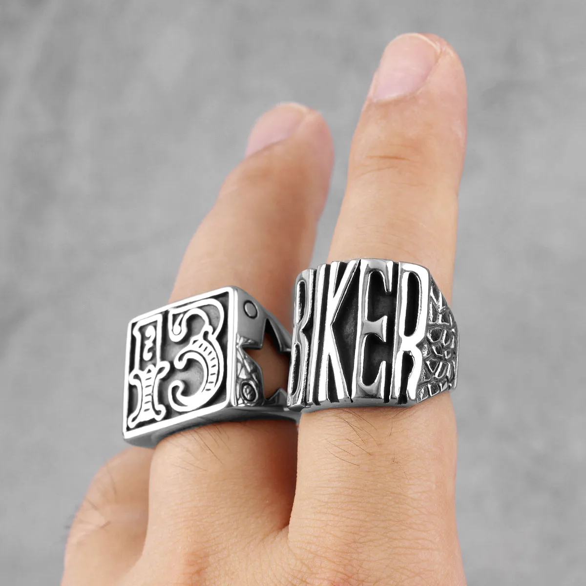 Locomotive Motorcycle Biker Letter Stainless Steel Mens Rings Punk Hip Hop for Male Boyfriend Jewelry Creativity Gift Wholesale