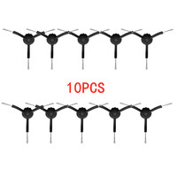 10PCS 3-Foot Black Side Brush Universal for Xiaomi Roborock and Mijia, 1/2/1S Gen rockrobo s5 s6 max pure maxv Mi Robot Kits