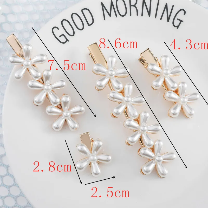 Imitation Pearl Flower Hair Clips for Girls Bohemian Sweet Multi Floral Hair Pins Fashion Korean Women Hair Accessories