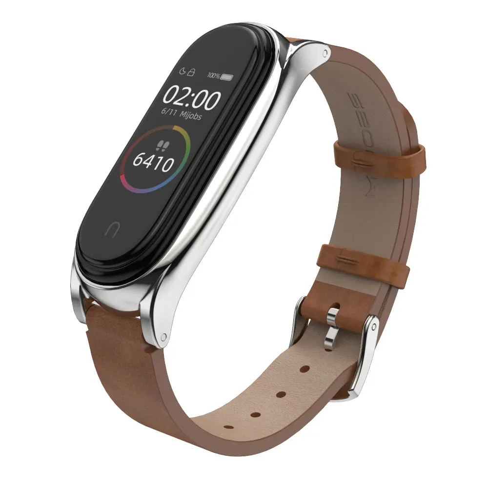 Band Strap for Xiaomi Mi Band 9 8 7 6 5 4 3 NFC Leather Wristband For Miband 6 Global Version Bracelet for Mi Band 6 7 8 Correa