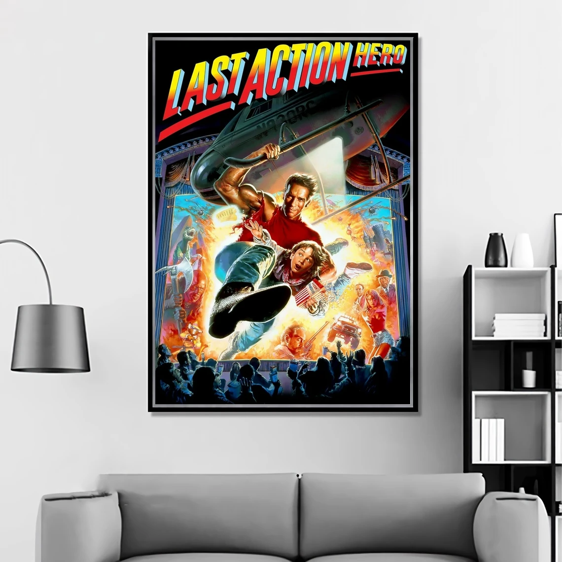 Last Action Hero (1993) Poster American Fantasy Action Comedy Film Wall Decor Arnold Schwarzenegger F. Murray Abraham Art Carney