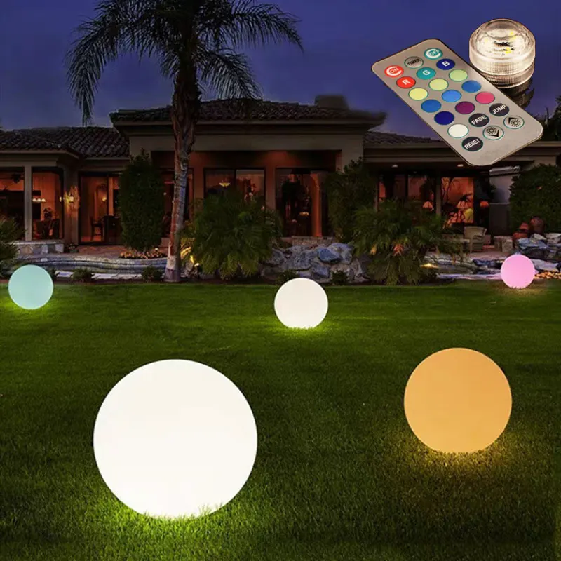 LED Luminous Ball 40/60cm Inflatable Glowing Ball Landscape Lamps for Outdoor Garden Backyard Beach Swimming Pool Decor Lights