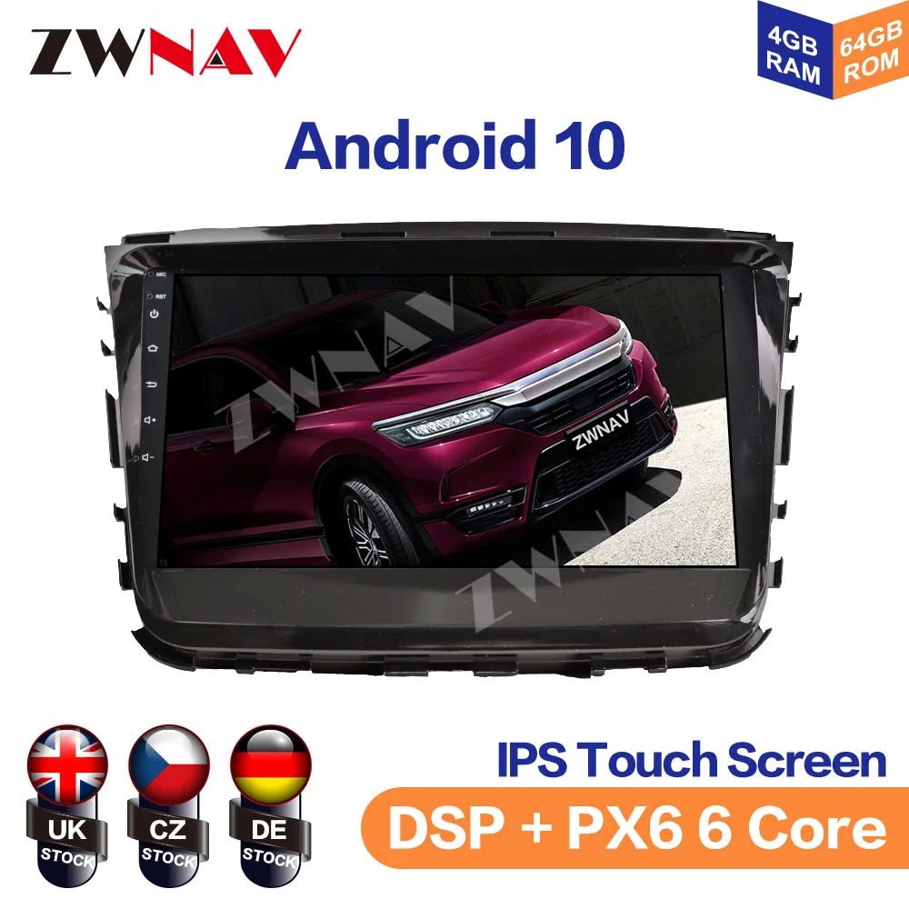 2 Din IPS Screen Android 10 DSP Car Multimedia Player For SsangYong Rexton 2019 2020 Navigation Audio Radio BT Stereo head unit