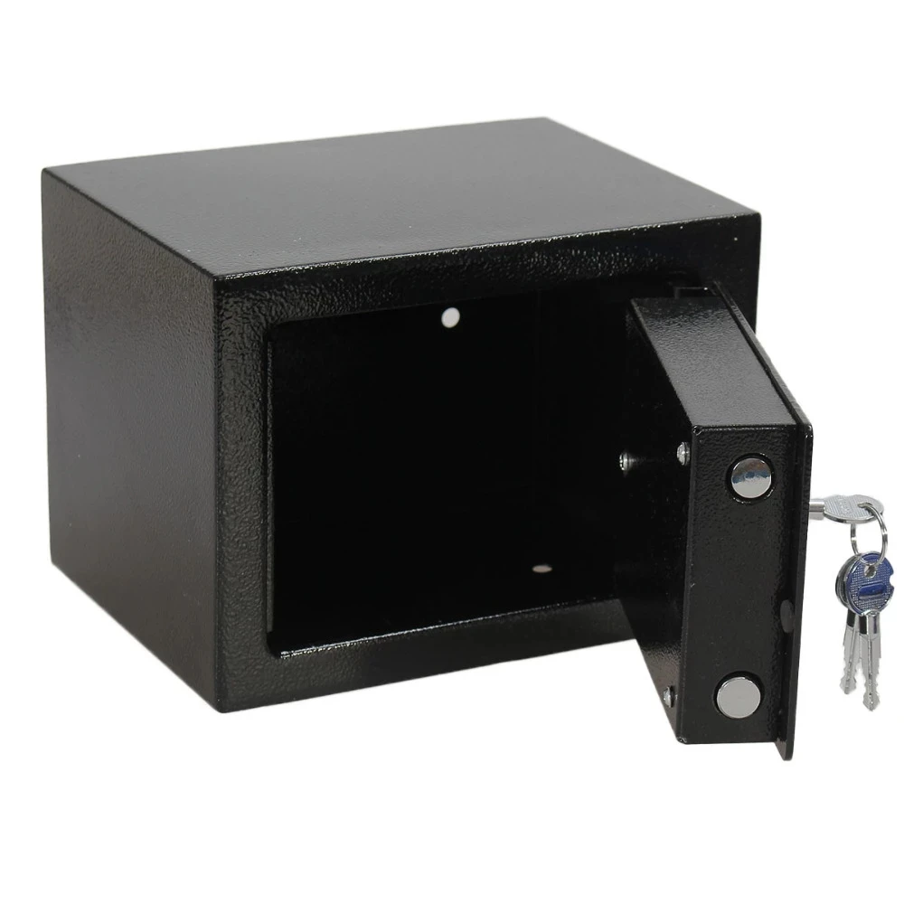 New Arrival Professional and Durable Strong Iron Steel Key Operated Security Money Cash Safe Box For Home Office Jewelry Black