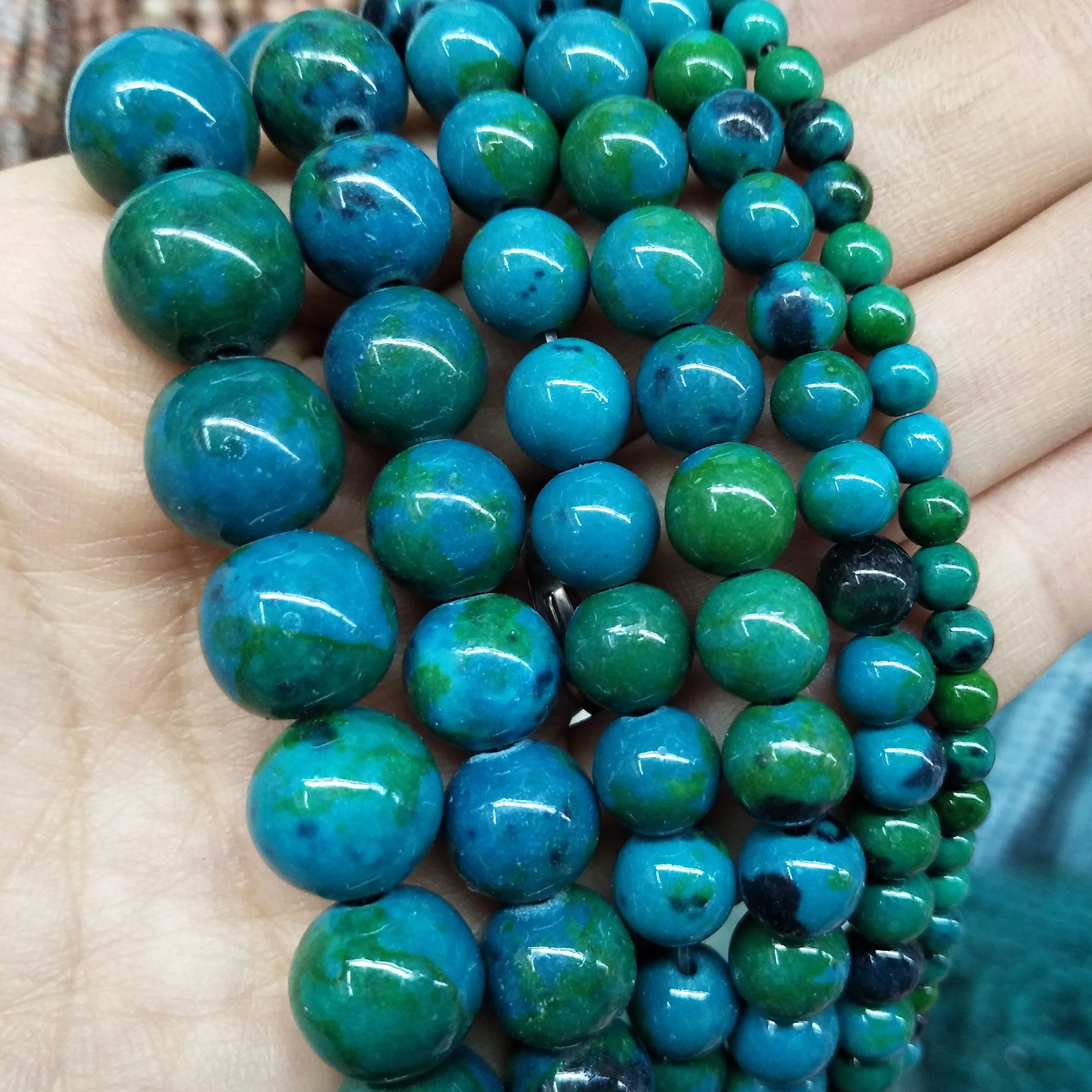 Natural Stone Chrysocolla Round Loose Spacer Beads For Jewelry Making DIY Bracelet Earrings Accessories Necklace 4/6/8/10/12mm