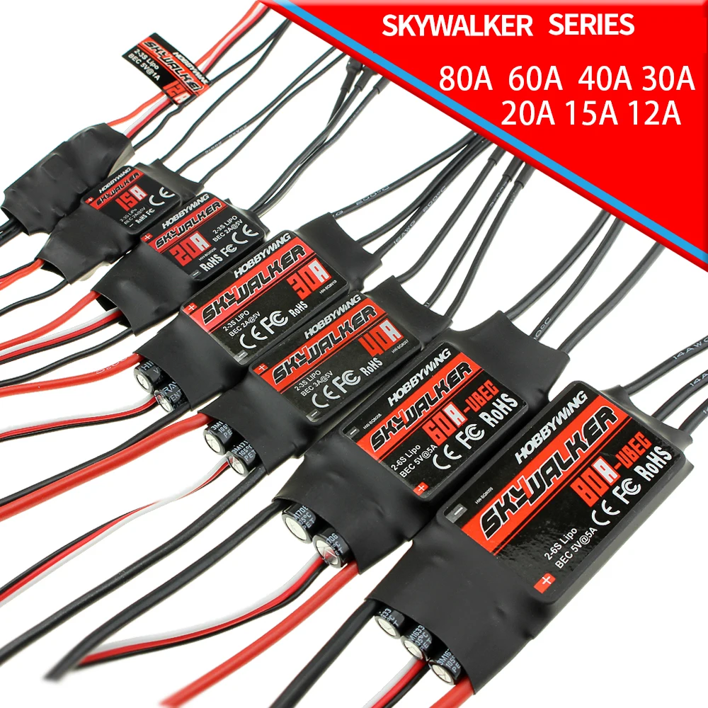 Hobbywing Skywalker20A 30A 40A 60A 80A Brushless ESC Speed Controler UBEC For RC FPV Quadcopter Airplanes Drone