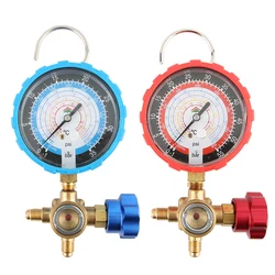 Pure Copper Refrigerant Pressure Gauge R134a/R410/R32/R22/R407C Air Conditioning and Fluoride Table Low/high Pressure