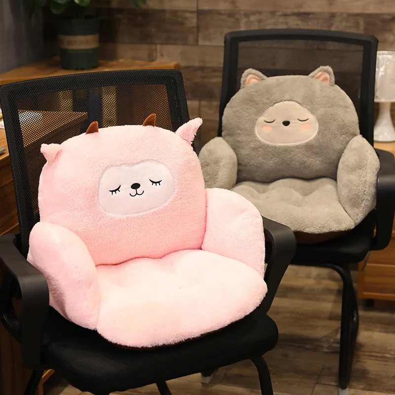 Children's Cushion Cartoon Sofa Chair Cushion One Cute Plush Thickening Office Comfortable Soft Cushion Student Lumbar Support