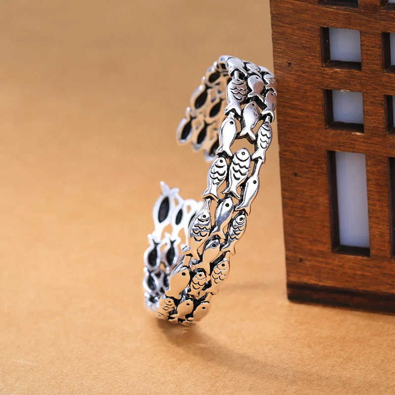 Mewanry Silver Color Cute Fish Bracelet New Fashion Vintage Creative Design Party Bride Jewelry Birthday Gifts for Women image 4
