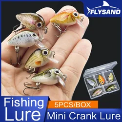 FLYSAND Crankbaits Cute Set Micro Hard Bait Ultralight Fishing Pesca Artificial Baits Mini Searchng Lure 2.7cm/1.5g 5Pcs/Box