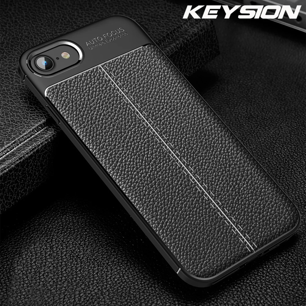 

KEYSION Shockproof Case for iPhone SE 2020 New Leather Soft Silicone Phone Back Cover for iPhone XR XS Max 8 7