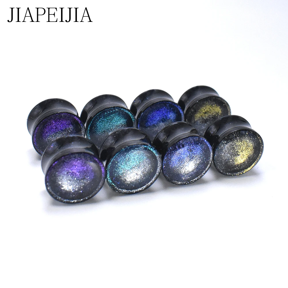 Twinkle Ear Plugs Tunnels and Gauges Black Acrylic Ear Stretcher Expander Ear Piercing 8-30mm